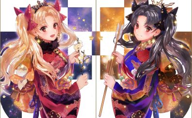 Fate/grand order, traditional dress, anime girls