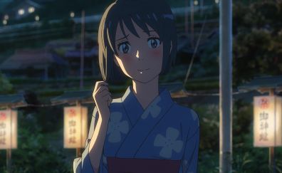 Makoto shinkai, your name, anime, cute anime girl