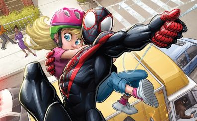 Marvel, spider man, little girl