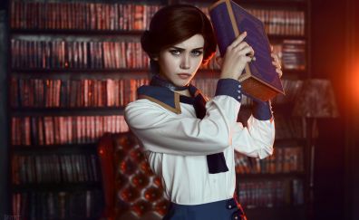 BioShock Infinite, Elizabeth, cosplay, library, book
