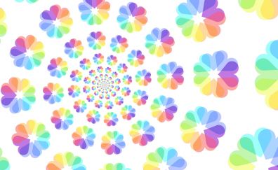 Floral pattern, colorful, digital art