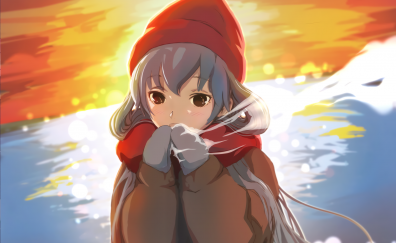 Anime girl, winter