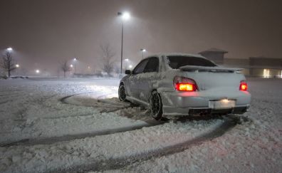 Subaru drift in winter