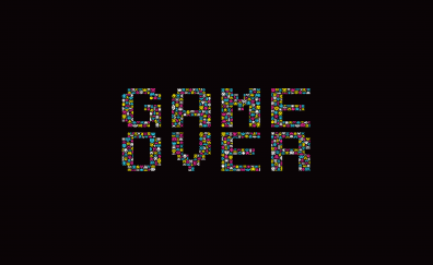 Minimal, game over typography