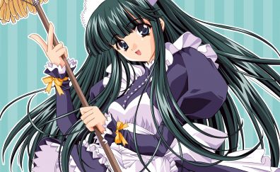 Maid, anime girl, happiness, original, long hair