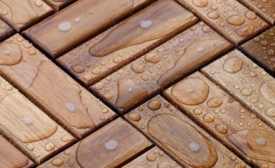 Water, water drops on wooden surface, pattern
