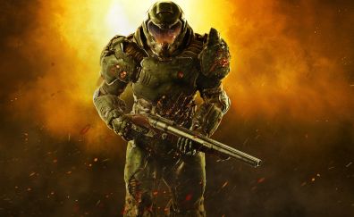 Doom, 2016 game, soldier, armor suit