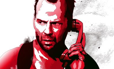 Die Hard movie, Bruce Willis, artwork