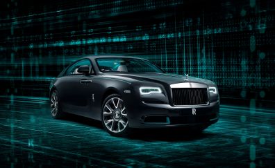 2020 car, black Rolls-Royce Wraith