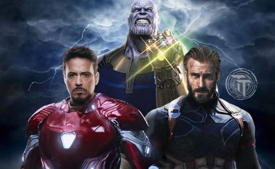 Avengers: infinity war, captain america, iron man, thanos
