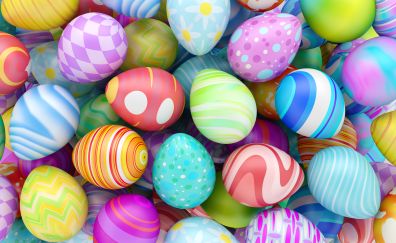 Easter eggs, Easter, colorful, abstract