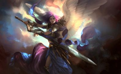Angel, warrior, artwork, fantasy