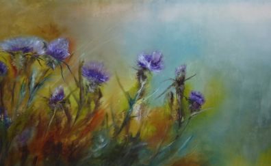 Flowers, oil painting, art