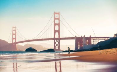 Golden Gate Bridge, reflections, architecture