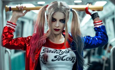 Harley quinn, cosplay, girl, model, 4k