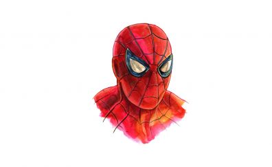 Spider-man, marvel comics, minimal, face, art