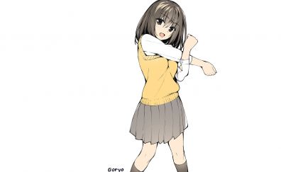 Cute, anime girl, school dress, short hair, original