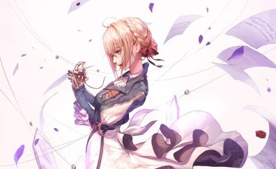 Violet Evergarden, anime, blonde anime girl