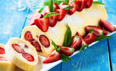 Strawberry, delicious dessert, baking
