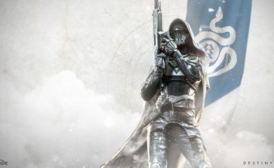 Destiny 2, video game, black suit, soldier