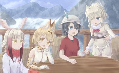 Tea time, kemono friends, anime girls