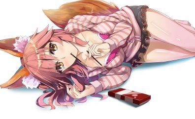 Caster, fate/stay night, anime girl, lying down