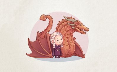 Dragon queen, khaleesi, cartoon, artwork