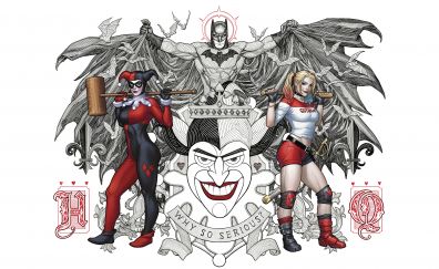Harley quinn, batman, art