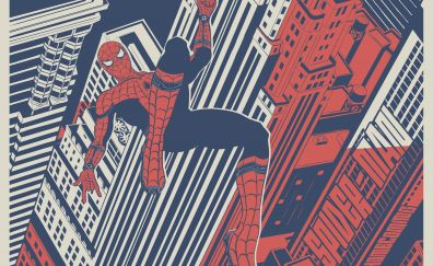Spider man: Homecoming, spider man, swings, fan art