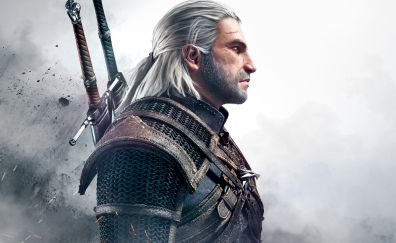 Geralt of rivia, the witcher 3: wild hunt, warrior, 8k
