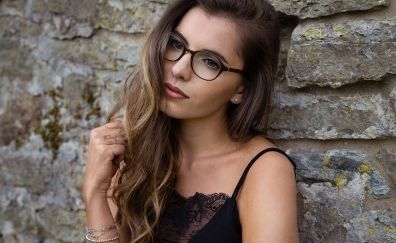 Glasses, looking away, girl model