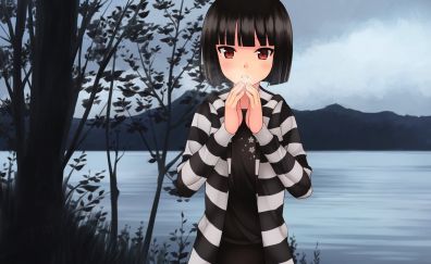 Short hair anime girl, outdoor, original