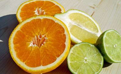 Citrus fruits, lemon, slices