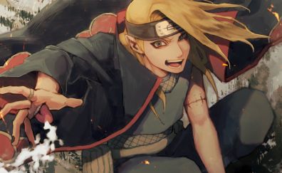 Deidara, Naruto Shippuden, Naruto, anime boy, art