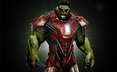 Hulk in iron man's suit, marvel comics
