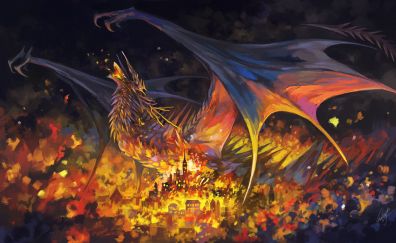 Dragon, dark, fantasy, art
