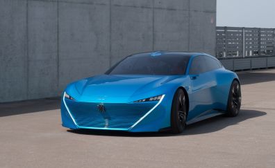 Peugeot INSTINCT, concept car, blue car, 4k