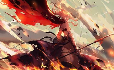 Lancer, Ruler, Fate/Grand Order, fire, war field