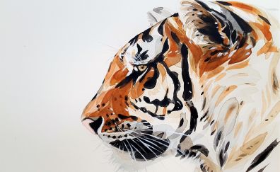 Tiger, predator, muzzle, art
