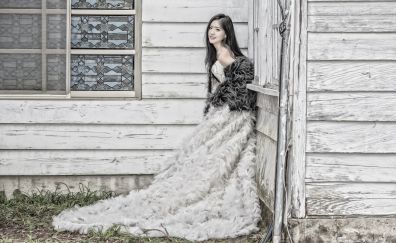Wedding dress, Asian woman, model
