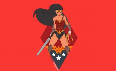 Wonder woman, minimal, dc comics, superhero, fan art