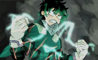 Angry, Izuku Midoriya, green hair, My Hero Academia