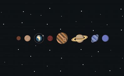 Solar system, minimalism, planets