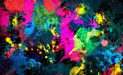 Colorful paint splatter