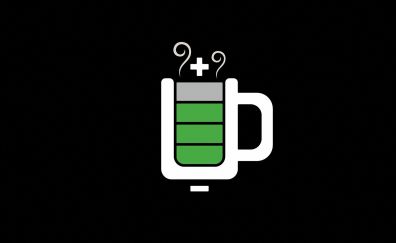 Battery, coffee cup, minimal