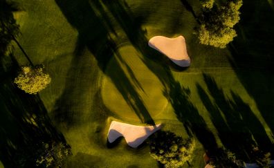 Golf course, sports, landscape, aerial view