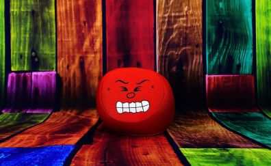 Smiley, angry, red evil