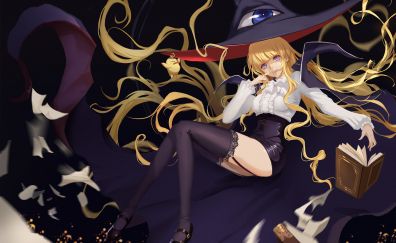 Blonde, anime girl, witch, original