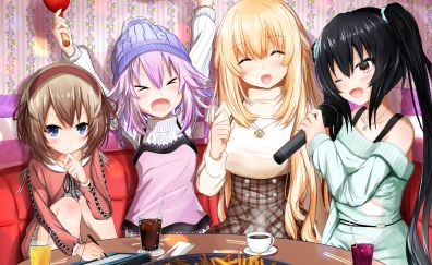 Hyperdimension Neptunia, anime girls, dinner