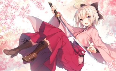 Cherry blossom, saber alter, Fate Series, Katana